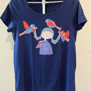 Marc by Marc Jacobs Save the Birds Graphic T Shirt Scoop Neck